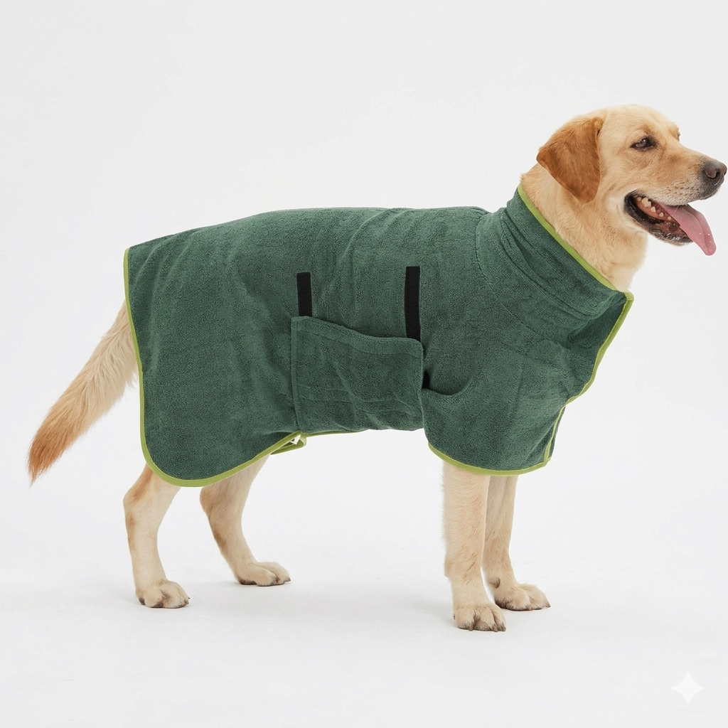 Albornoz de Secado Rápido para Perros y Gatos – Toalla Baño Mascotas