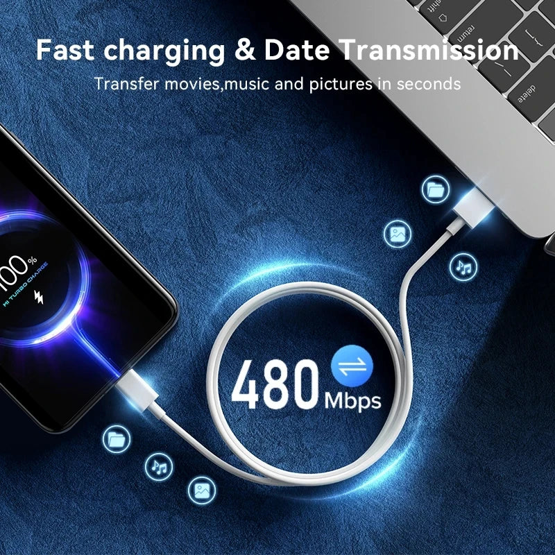 Cargador Ultrarrápido 67W 6A para Xiaomi, Redmi y POCO (Incluye Cable Tipo C)