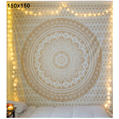Tapiz de Pared Mandala Bohemio y Decoración para Tapete de Yoga